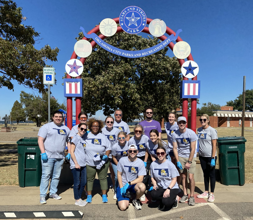 Day of Service stars and stripes park